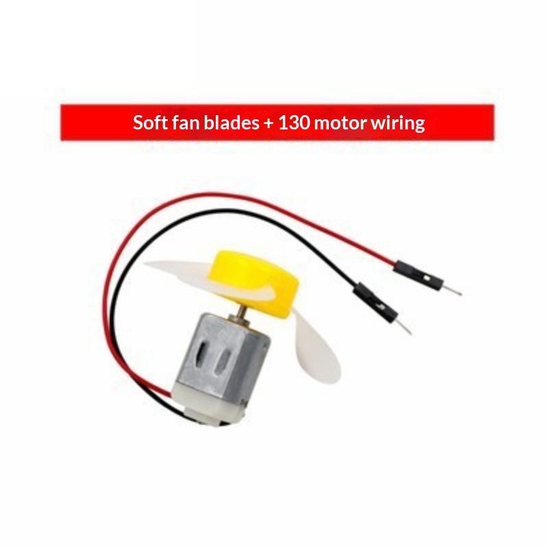 Mini Dc Motor Set With Yellow 3 Blade Fan High Speed Low Noise Perfect For Diy Science Projects