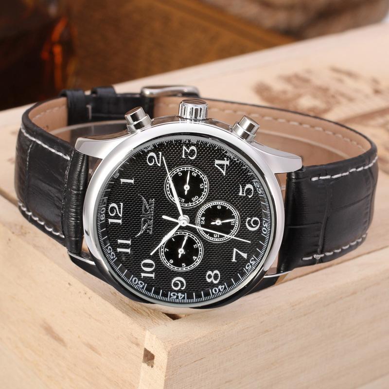 Jaragar Watch, Men'S And Women'S Watches, Black Belt Watches, Round Automatic Mechanical Watches
