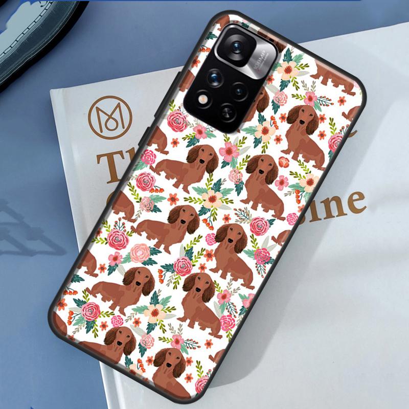 Cartoon Dachshund Sausage Dog Case For Xiaomi Redmi Note 14 13 11 9 10 12 Pro 9S 10S 11S 12S Redmi 10C 12C 13C 14C Cover