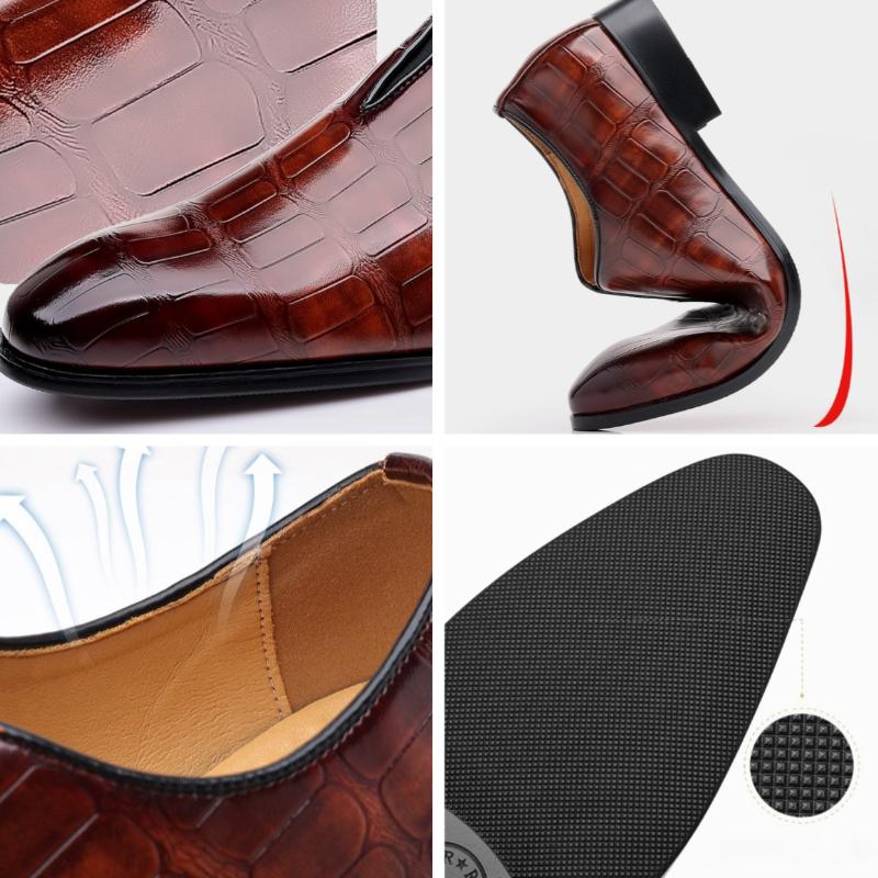 Men Dress Shoes Designer Business Mens Casual Shoes Classic Non Slip Leather Shoe Breathable Slip on Men Loafers Big Size