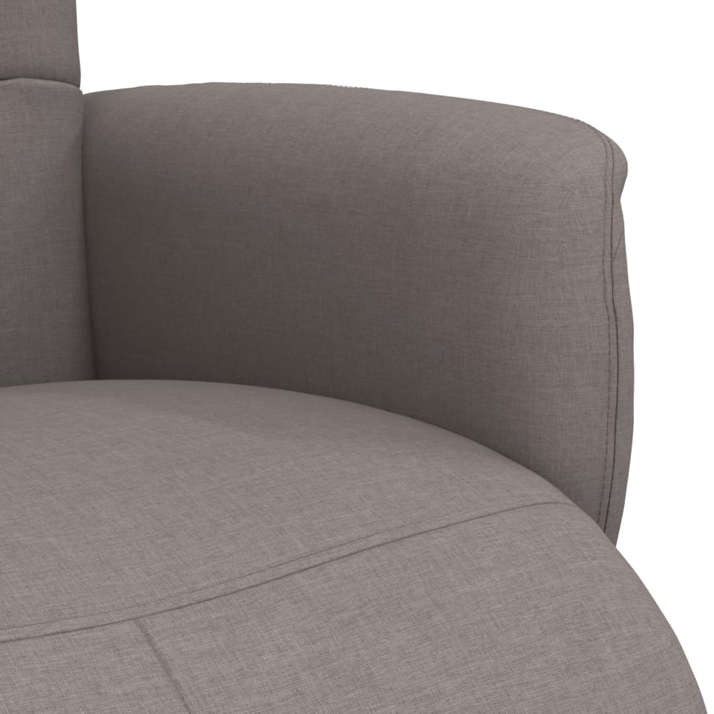 Recliner with Footrest Taupe Fabric