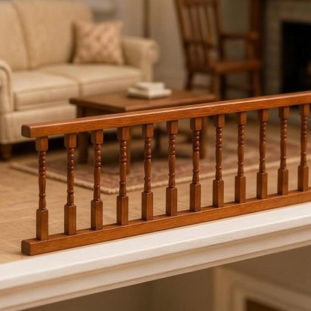Dollhouse Handrail Natural Wood Staircase Railing Premium
