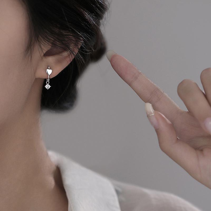 Silver Color Butterfly Flower Bow Zircon Earrings Women Luxury  Gorgeous Jewelry Accessories