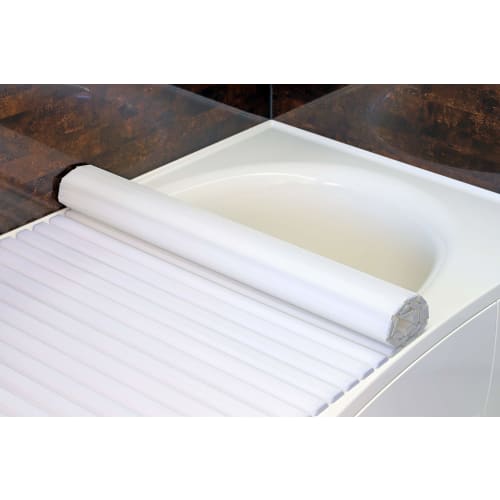 Mie Sangyo Lightweight Shutter-Style Bathtub Lid, Product Size (Approx.) 70 X 93.5 Cm, White, Mildew-Resistant, Made In Japan