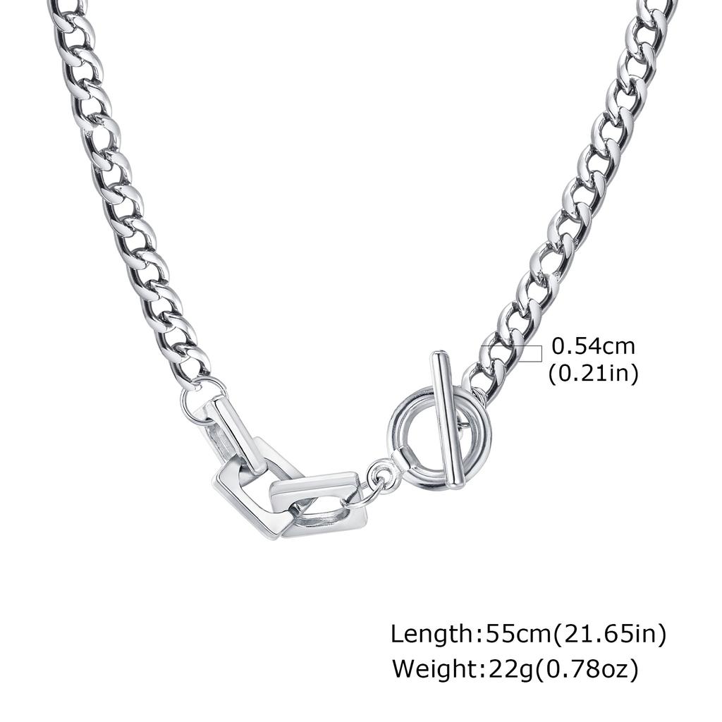 Splicing Chain Necklace for Men Boys,Hip Hop OT Button Metal Chain Link Choker,New Style Fashion Jewelry Gifts