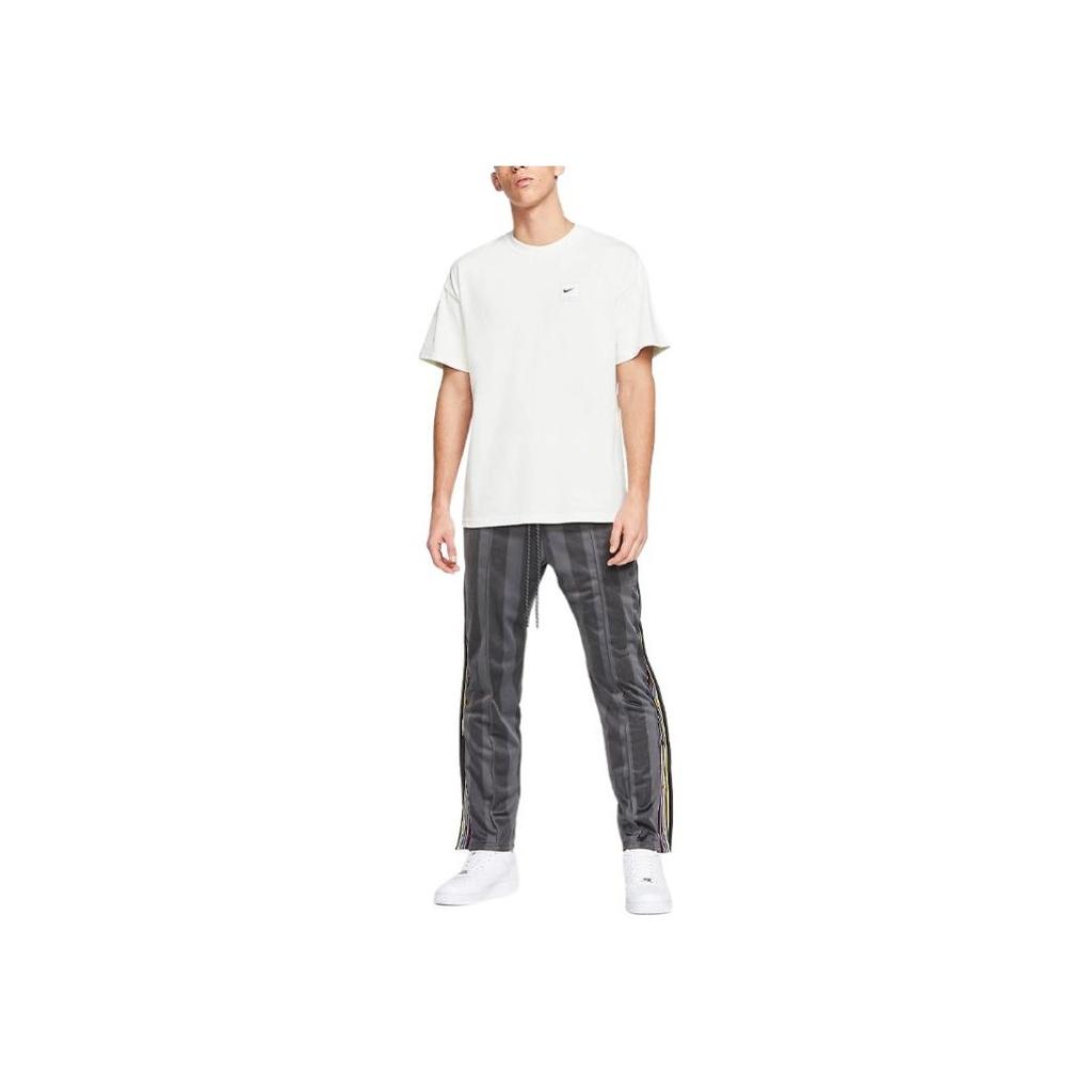 Nike Solid Color Crew Neck Logo Print Short Sleeve T-Shirt Men Tops White CK2336-133