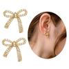 Boucles d'oreilles à clous élégantes avec nœud papillon pour femmes filles tempérament piercing boucles d'oreilles bijoux de mode boucle d'oreille simple punk clou d'oreille