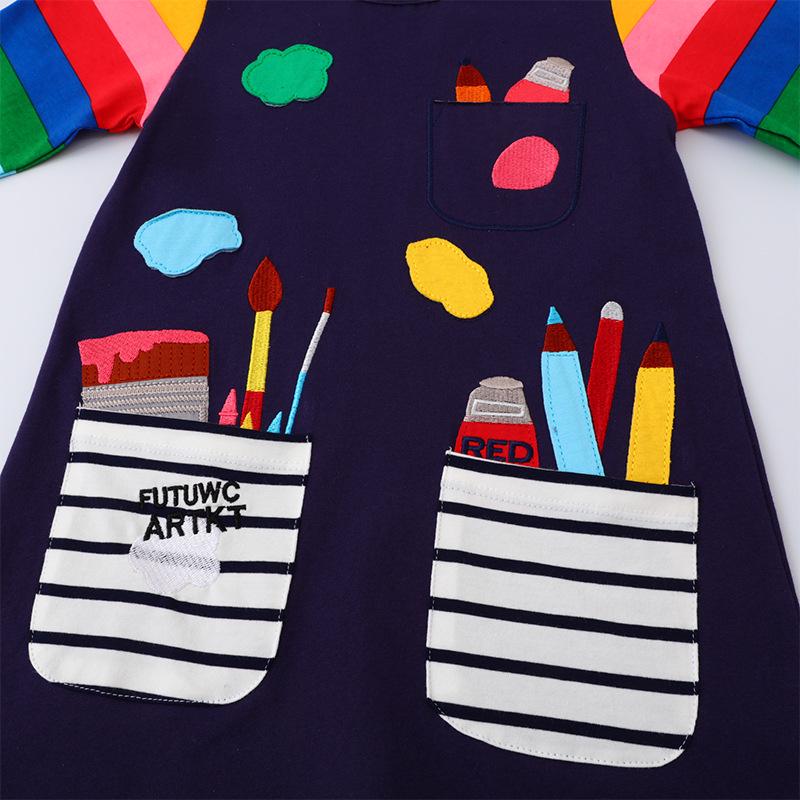 Autumn & Winter Long-Sleeved Dress for Girls Aged 1-7 – Stylish European & American Design
