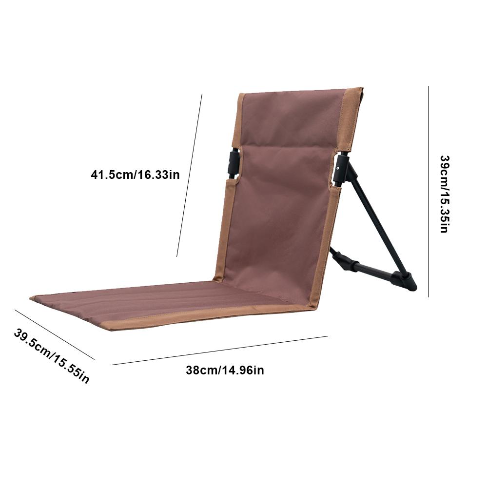 Folding Back Beach Chair with Carry Bag Portable Backrest Chair Oxford Cloth Floor Lounger Chair for Outdoor Picnic Barbecue
