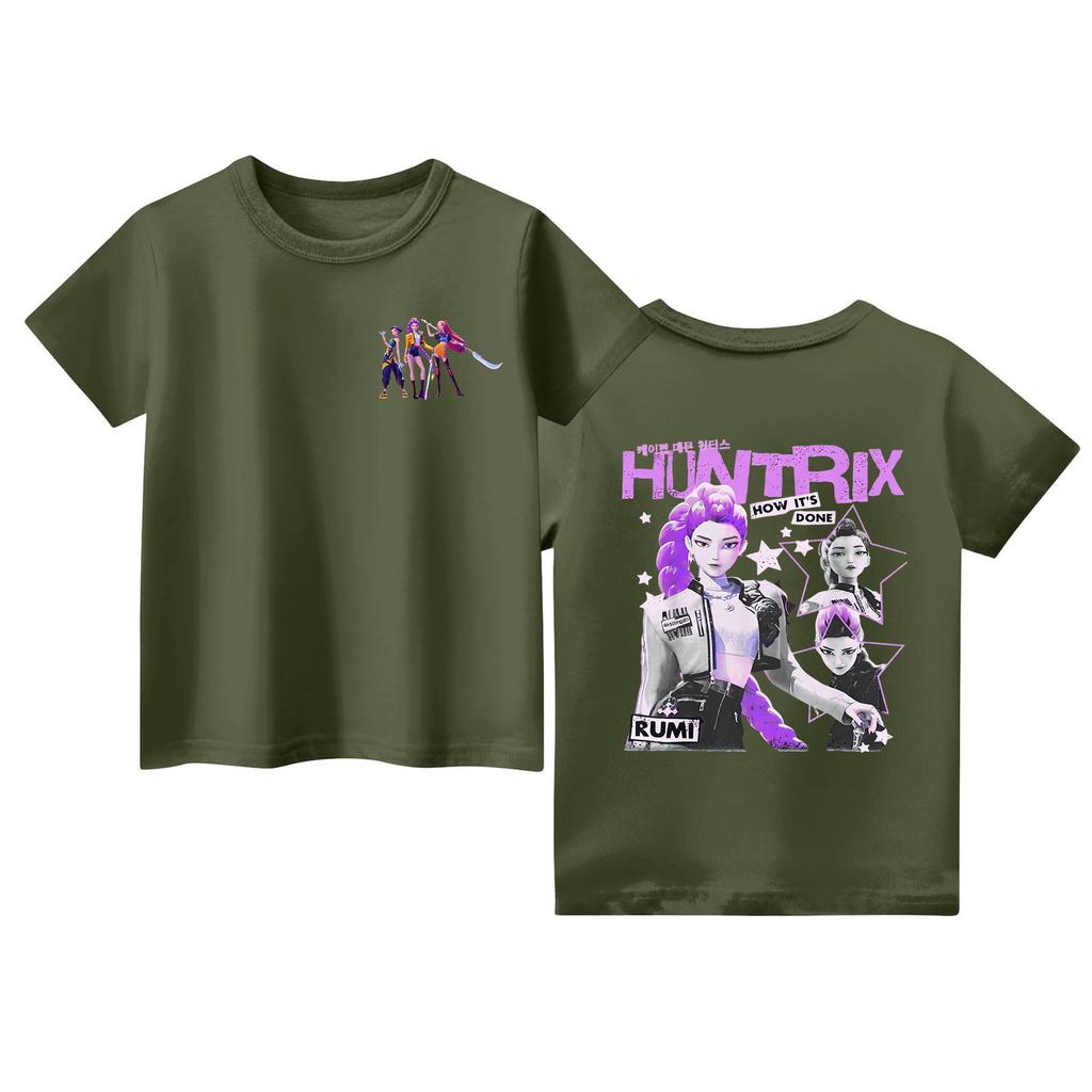 Camiseta de Moda Infantil Casual de Manga Corta con Estampado y Cuello Redondo