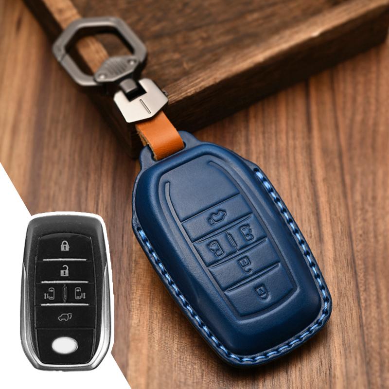 Genuine Leather Protector for Toyota Key Cover Domineering Reiz Rav4 Cruiser Crown Key Case Cover Fob