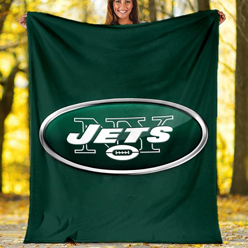 New York Jets logo printed blanket—lightweight,soft,warm;versatile blanket all seasons—perfect as &air-conditioning throw,nap blanket