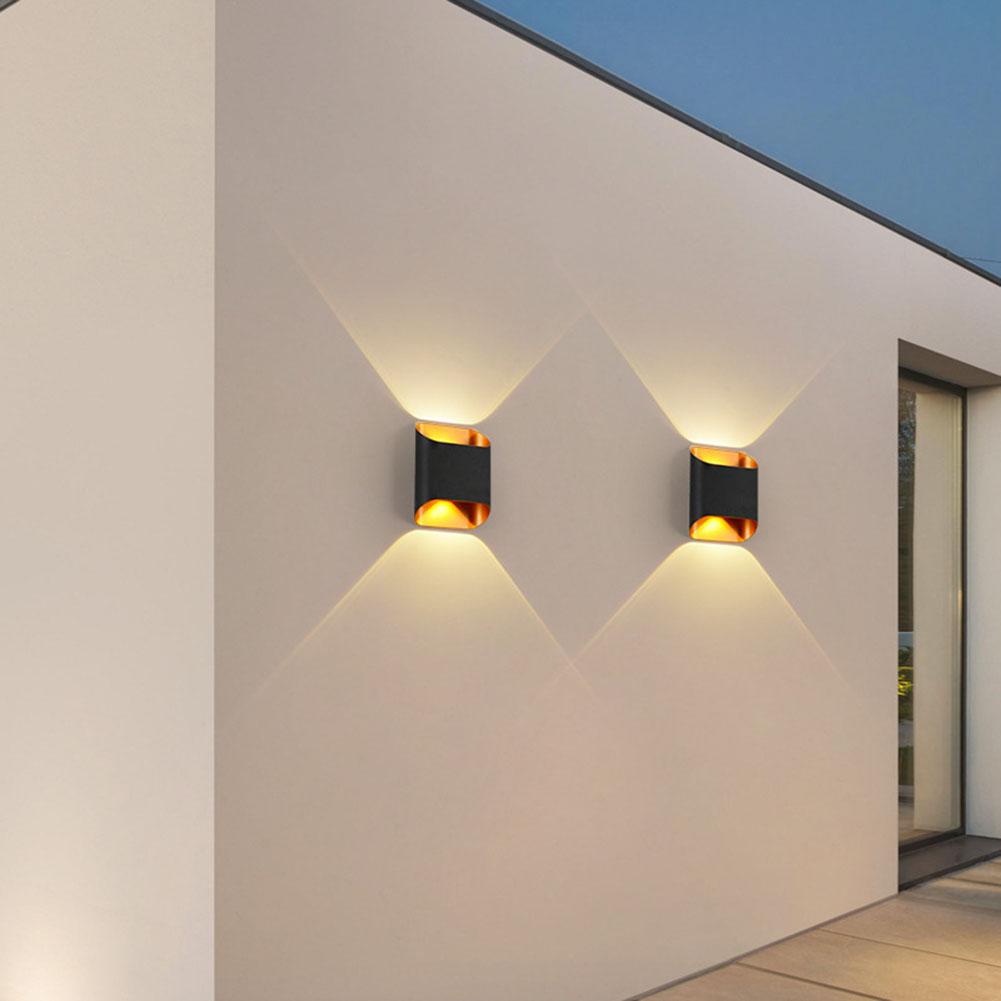 Outdoor Wall Light IP65 Waterproof Simple Wall Sconce Up And Down 2-Way Illumination Antirust COB for Front Door Yard Deck