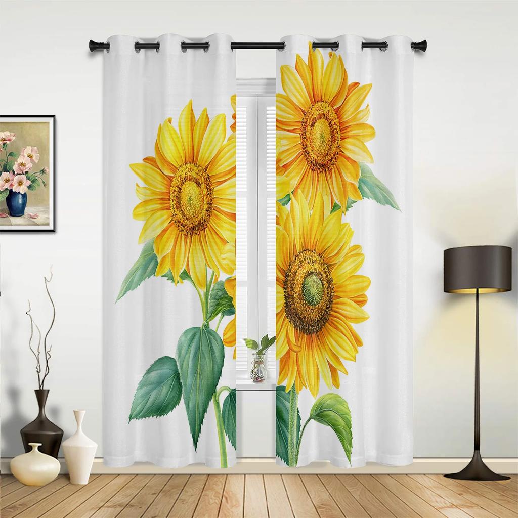 Green Leaf Ginkgo Modern Hall Curtains For Living Room Kitchen Boy Girl Bedroom Long Curtain For Windows Cortinas Home Decor