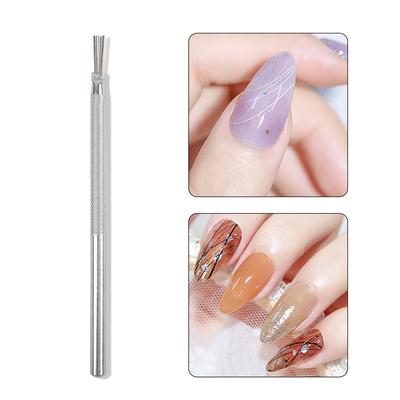 Mehrkopf-Biegsame Nailart-Pinsel DIY-Nageldesign Malstift Multi-Effekt Edelstahlgriff Nailart-Zubehör