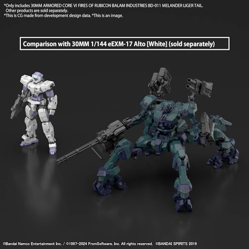 BANDAI SPIRITS 30MM ARMORED CORE VI FIRES OF RUBICON BALAM INDUSTRIES BD-011 MELANDER Liger Tail Pre-Colored Plastic Model Kit