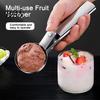 Plating Utensil Ice Cream Fruit Scoop, Stainless Steel Scooper with Trigger Non-Slip Handle, Dessert Spoon Heavy Duty Metal Scoop for Balls
