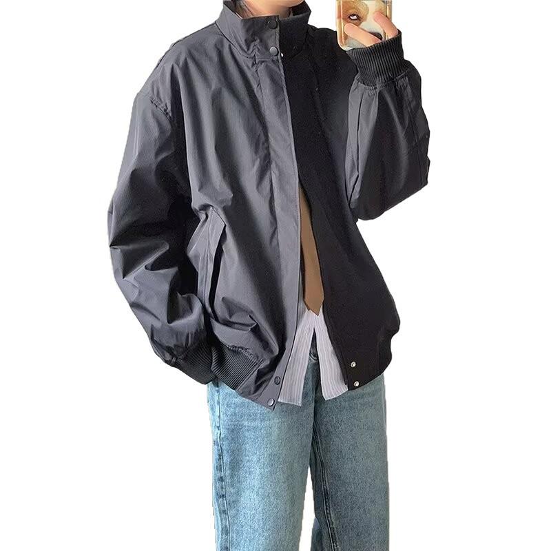 Japanese Retro Simple and Versatile Lapel Tooling Jacket Men's and Women's Loose Casual Tops, Spring and Autumn Tide Brand Jackets Men's Tide