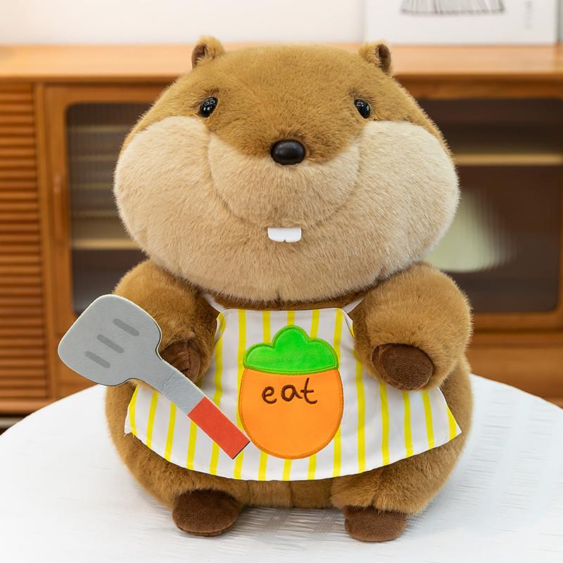 Plush Marmot Toy With Short Pile Fabric For Kids Sleep Pillow Companion