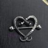 With Rhinestone Barbell Stainless Steel 14G Gothic Nipplering