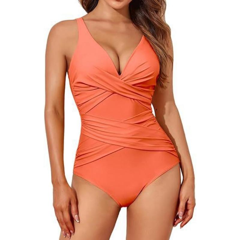 European and American New One-piece Swimsuit Women's High Waist Tight Cross Sexy Backless Swimsuit