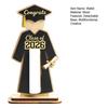 Graduate Cap and Gown Wallet Holder Bachelor's Uniform Solid Wood Cash Shape Cash Holder with Class