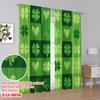 2pcs,2D plane printing Popular Curtains Clover Quilt Versatile Polyester (without rod) Festive Perfect for Living Room, Bedroom,