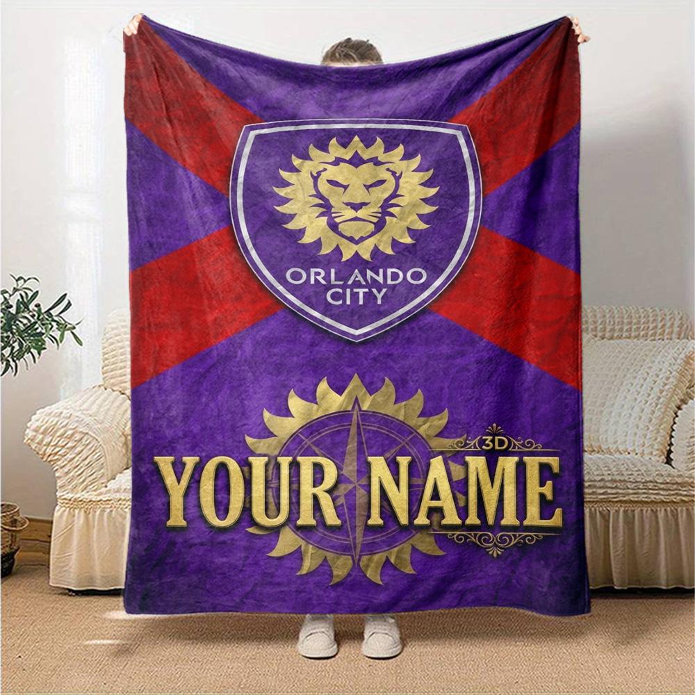 Name Individuell Orlando City SC Aufdruck Flanelldecke Hohe Qualität Warm Bequem Decke für Alle Jahreszeiten Perfekt für Geschenke Heimdekoration