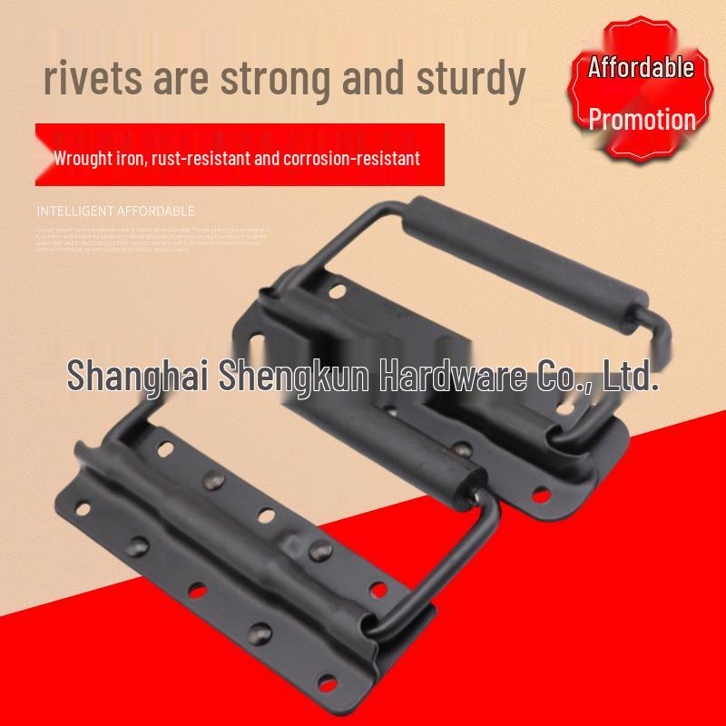 Black Spring-Loaded Folding Handle for Aluminum Tool Cases