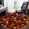 1pc Autumn Leaves Office Round Area Rug,  Mat Suitable For Office, Under Office Chairs Bedroom Living Room Home Decor, Room Deco
