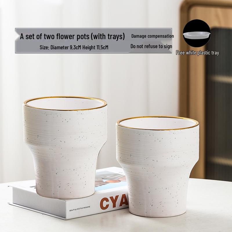 Nordic High-Leg Ceramic Orchid Pot: Durable, Artistic for Home or Balcony Use