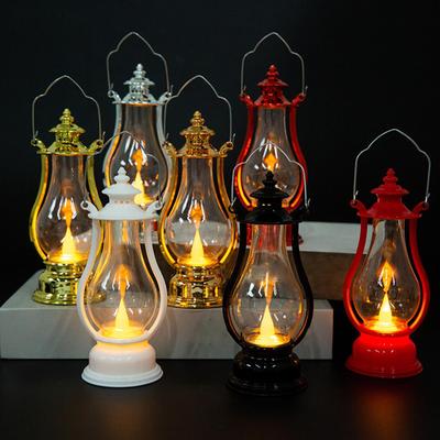 Vintage LED Oil Lamp Portable Hangable Battery Operated Electric Lantern for Home Living Room Bedroom Table Centerpiece Holiday