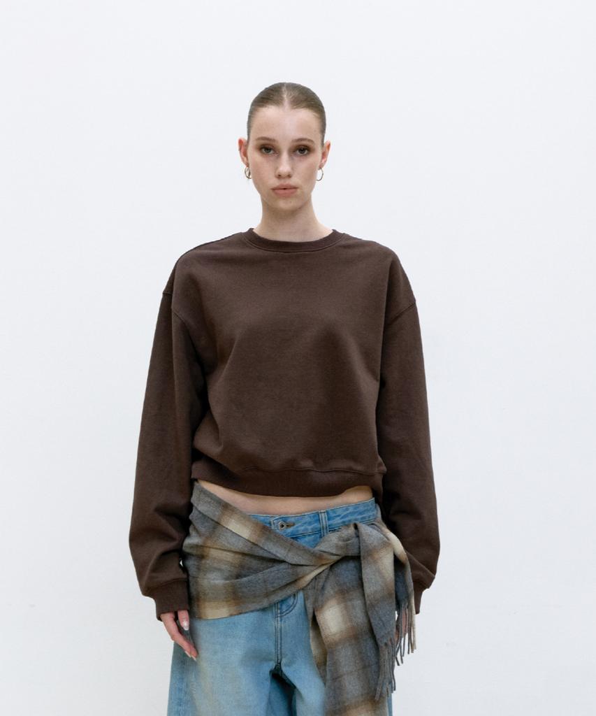 Kueoumeon Crop Sweatshirt (Brown)