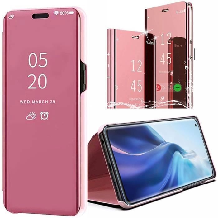 Coque de protection pour xiaomi mi 11 pro - e.F.Connection - effet miroir - anti-rayure - rose