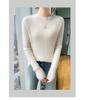 Women's Autumn-Winter Slim Fit 100% Wool Half-High Neck Pullover Sweater