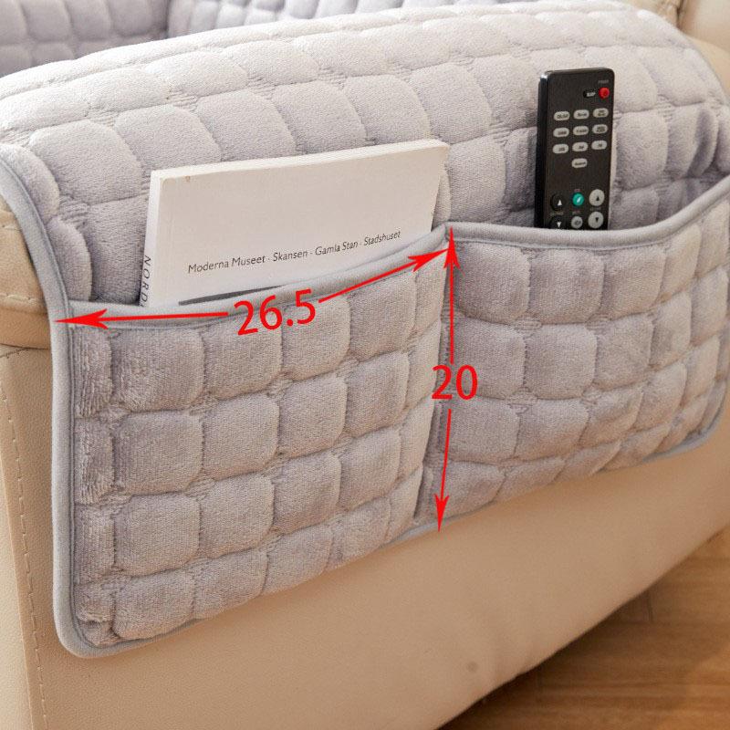 Winter-Plüsch-Volltonfarbe-Quadrat-Haustier-Sofa-Schonbezug, integrierter Sofa-Sitzbezug