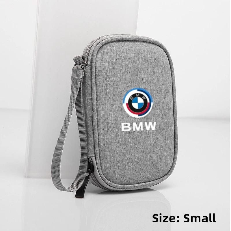 Car Sticker 2025 Hot Portable Storage Bag for Keys Car Driver's License Cable Gadget Card Pouch For BMW E46 E90 E60 F30 F10 X2 X