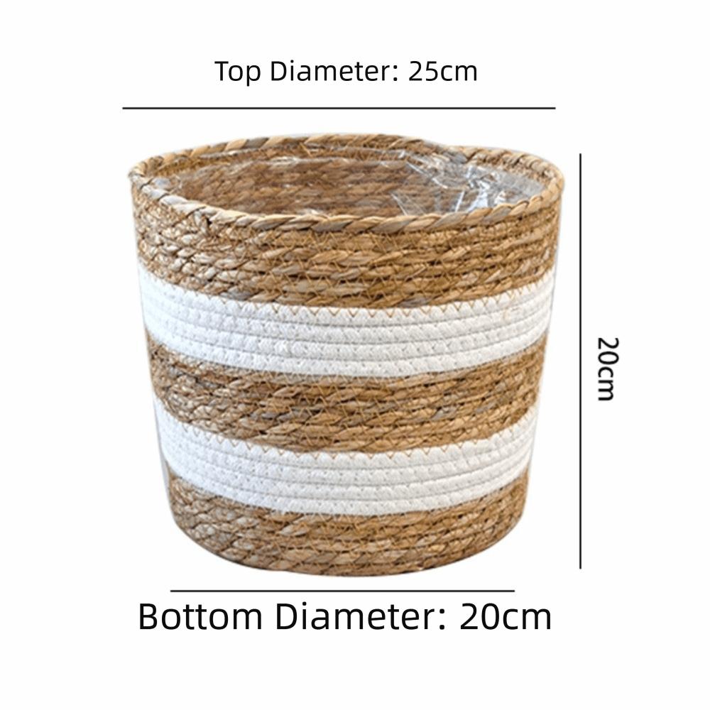 Woven Flower Plant Pot Basket Rattan Rattan Planter Basket Straw Weaving Basket  Plantable Plants