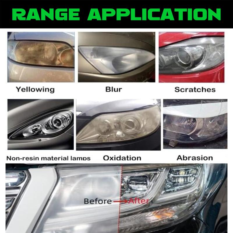 Universal Headlight Repair Cream Polish and Restoration Set for Clearer Brighter Lights Improves Road Safety Night Time Use