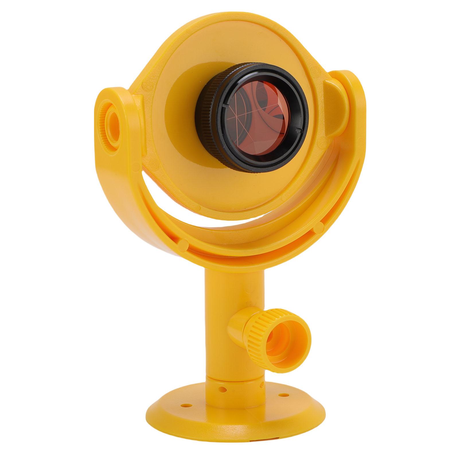Mini Prism with Bracket Tiltable Prism for Total Station Surveying +17.5mm Constant Optical Glass Lens Yellow Housing