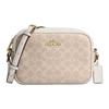 JamieCrossbody 19 Double C Presbyopic Zipper Closure Leather Crossbody Bag Small Size Women's Beige with White