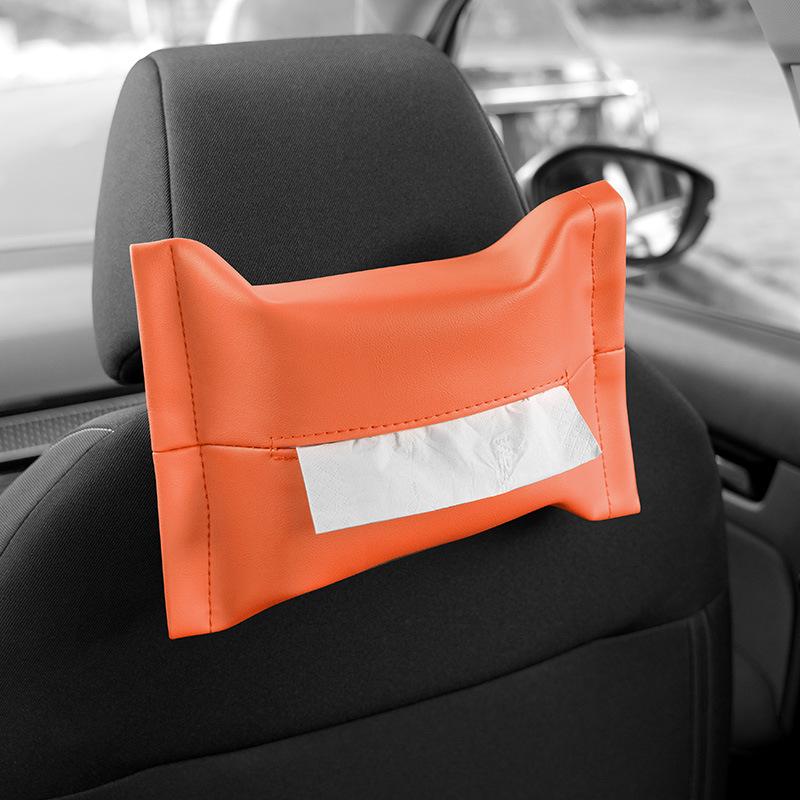 Ultra-Fiber Leather Car Tissue Box: Hanging Armrest or Fixed Interior Tissue Holder