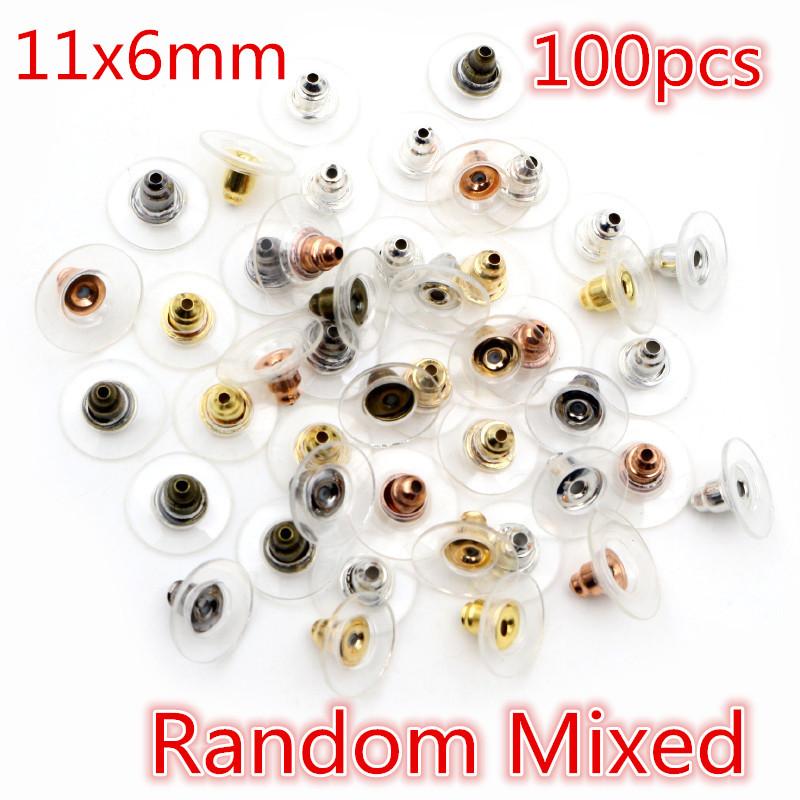 Multi-colors Metal and Plastic Earring Back Plug Cap Nail Accessories Anti-allergic Anti-inflammatory DIY Jewelry Accessories