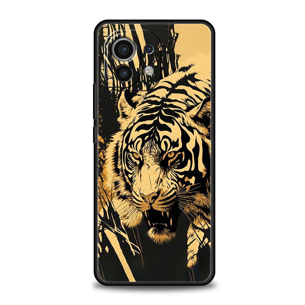 Handyhülle für Xiaomi Mi 15 14 14T 13T 12T Pro 12 13 11 Lite 5G 11T X6 X5 Pro Weiche TPU Hülle Kunst Tier Tiger