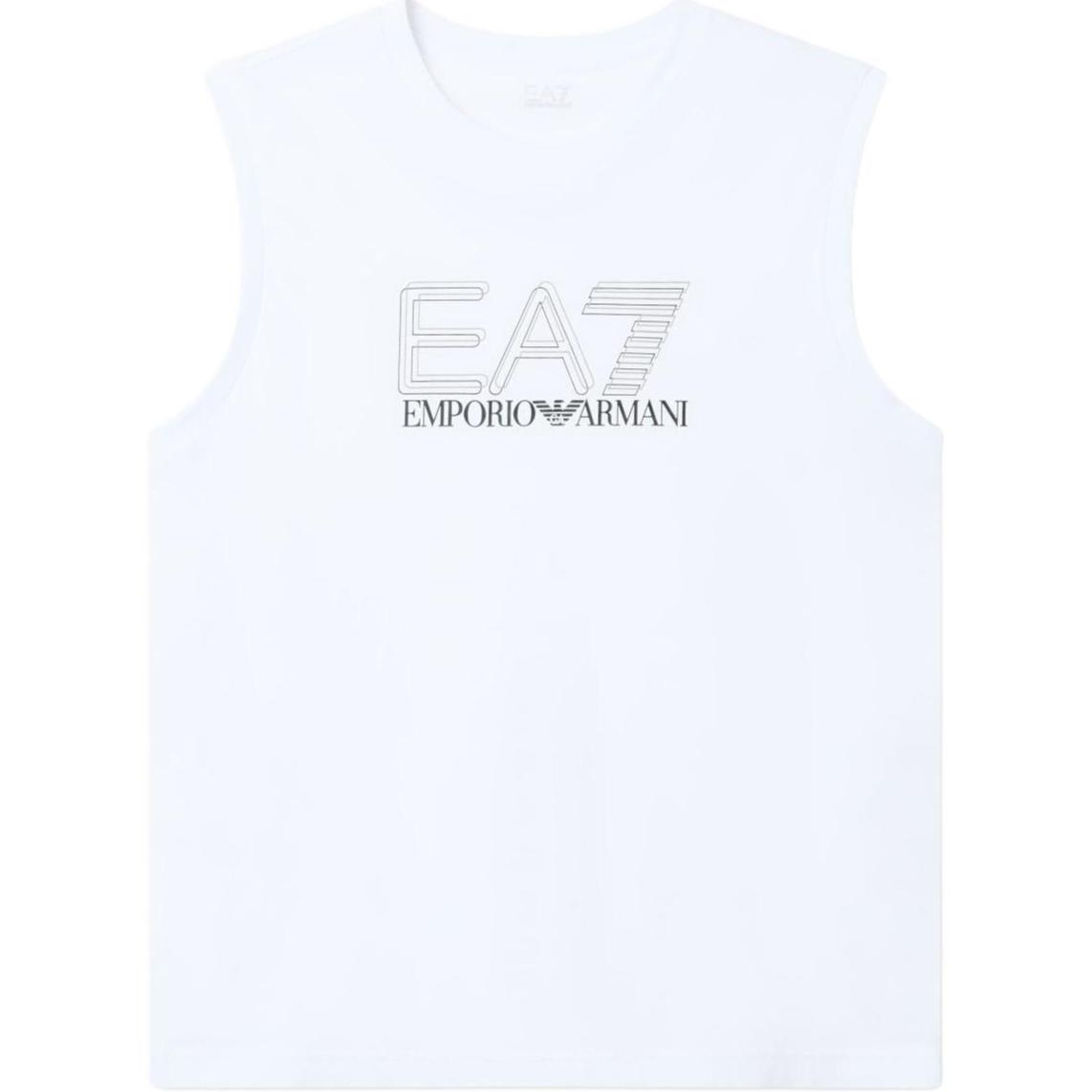 Emporio Armani EA7 Round Neck Sleeveless Knitted Logo Vest Men tops 7M001306-AF10375-U0002 XS
