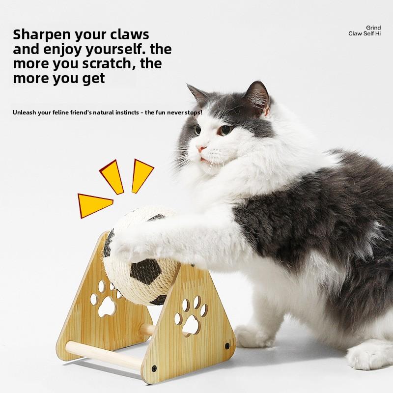 Sisal Ball Cat Scratch Board To Relieve Boredom, Cat Toy, Non-shedding, Vertical Wear-resistant Football Cat Climbing Frame