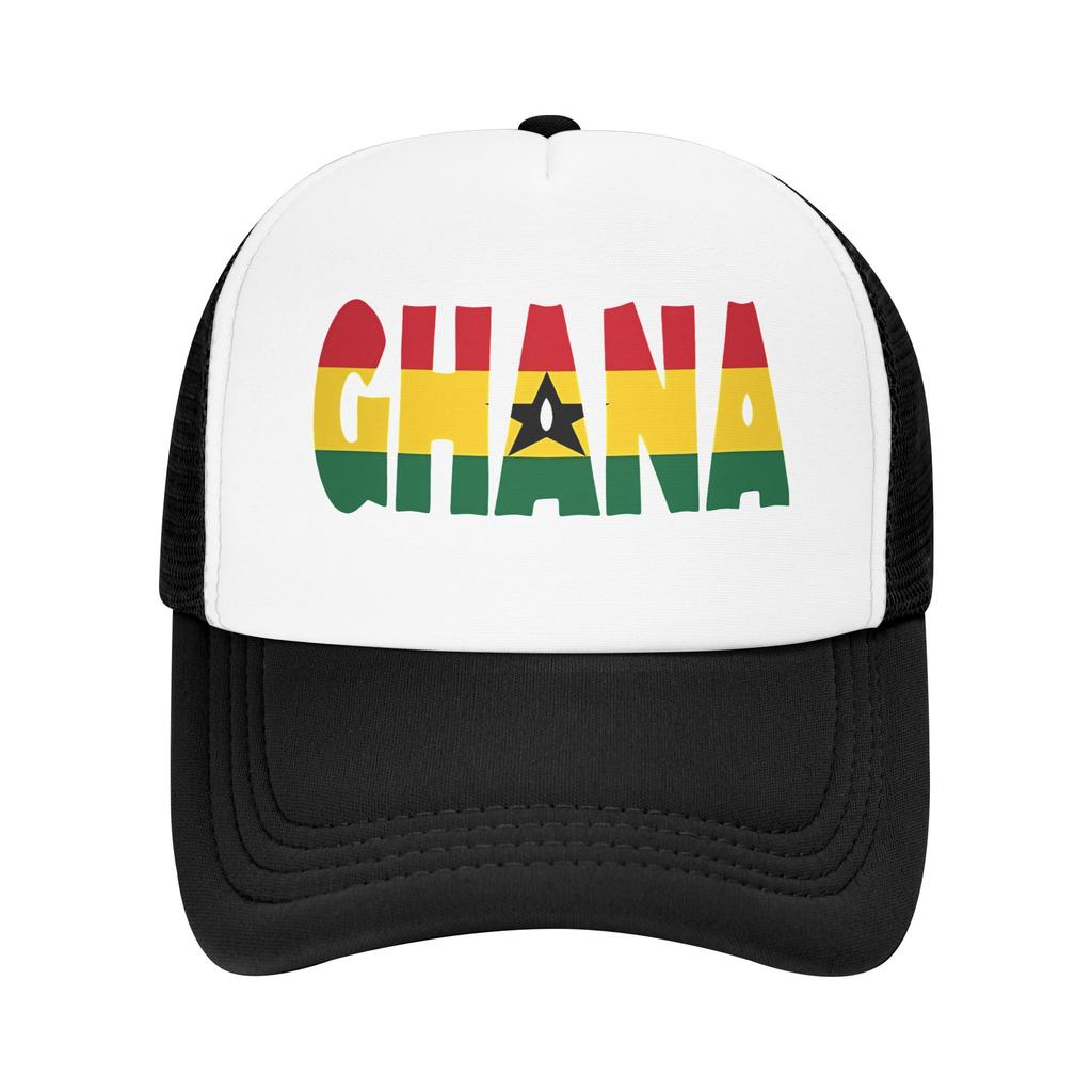 Ghana Sun Hats Streetwear UnisexTeens Mesh Trucker Hat Wholesale Custom DIY Running Hippie Snapback Cap Gift Idea