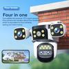 10K UHD WiFi6 20MP Outdoor Security Camera with 10X Zoom Four Screens Four Lenses PTZ Auto-Tracking Waterproof for CCTV