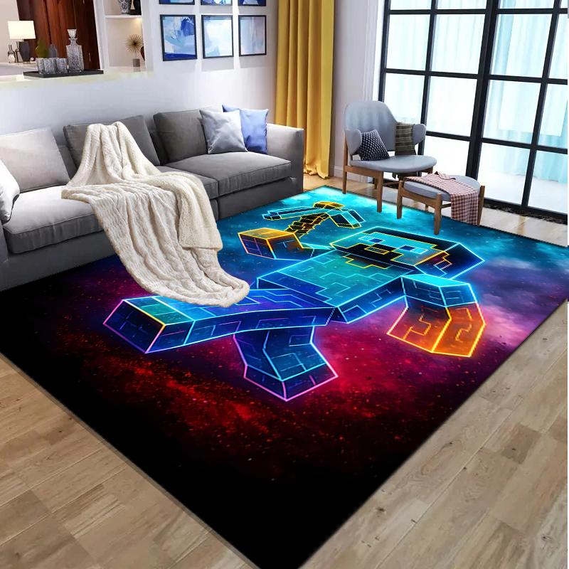 Gamer Pattern Rug, Indoor/Outdoor Mat, for Picnic, Gameroom, Bedroom, Office, Living Room, Home Decor Carpet, Birthday Gift