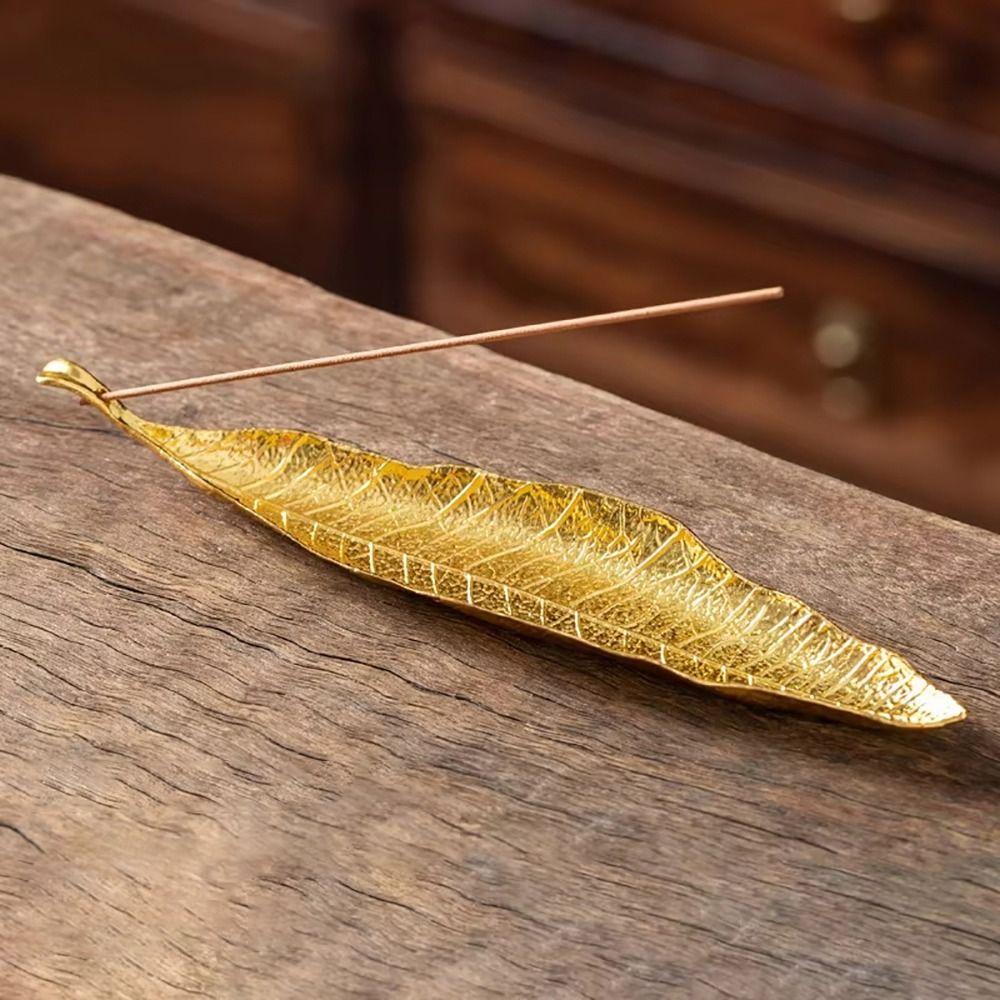 1Pcs Durable Alloy Incense Holder 22cm Portable Long Leafs Cense Insence Burner Accessories Meditation Room Yoga